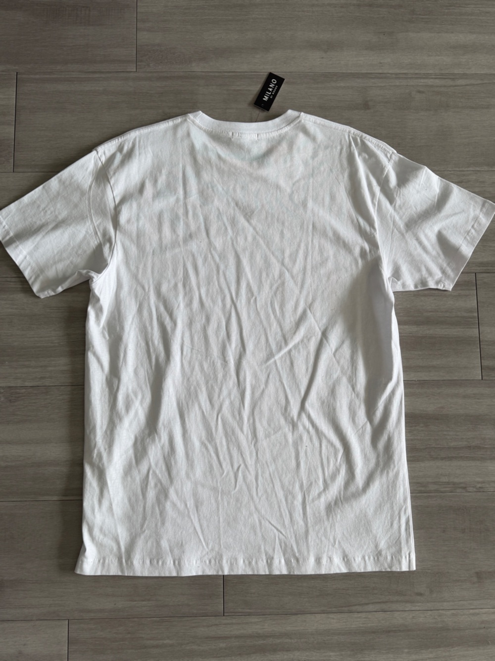 Milano Di Rouge Men's White Logo T-Shirt (Large) - Picture 5 of 5